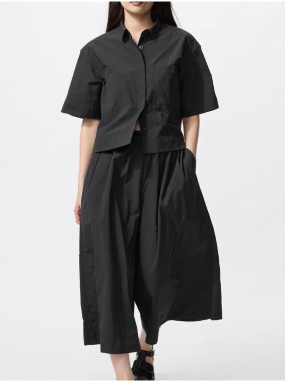 Uniqlo Nylon Culottes in Black XS